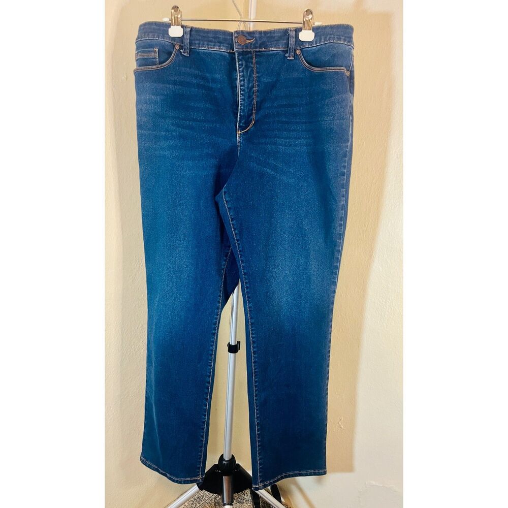 Bandolino Amy Modern Straight Leg Jeans - Dark Wash - Size 18